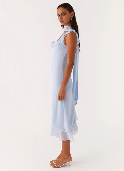 OKBBN elegant and romantic ruffle collar with flowing decoration Prom Dresses