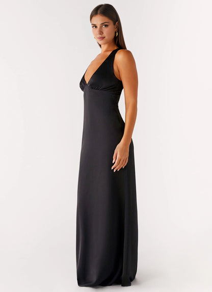 OKBBN elegant and simple low V-neck, pleated lower chest, thick hanging neck shoulder strap, Homecoming Dresses