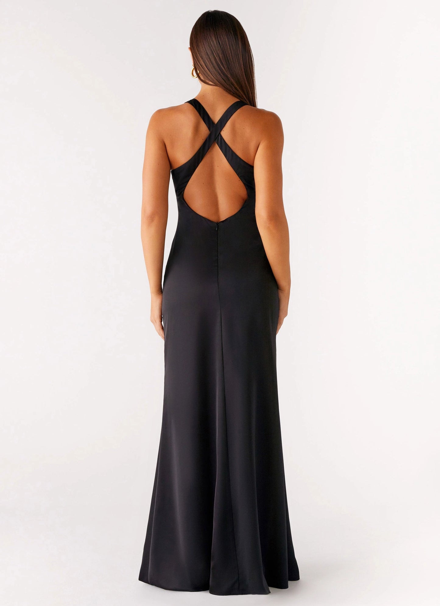 OKBBN elegant and simple low V-neck, pleated lower chest, thick hanging neck shoulder strap, Homecoming Dresses
