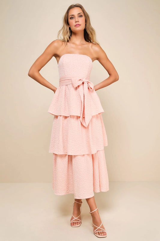 OKBBN elegant jacquard off shoulder layered medium length Homecoming Dresses