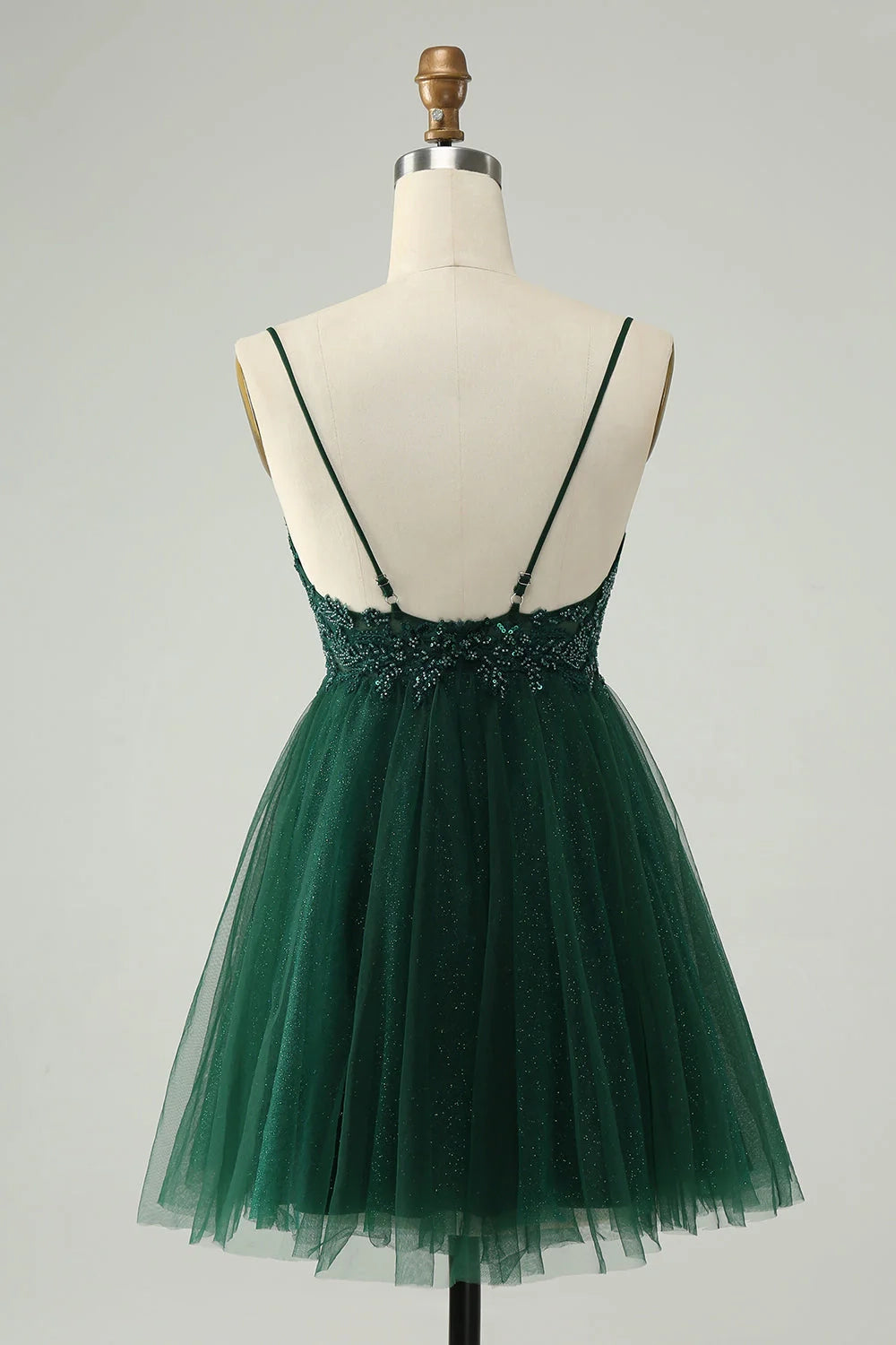 OKBBN elegant sequin A-line bead decoration chiffon homecoming decal Homecoming Dresses