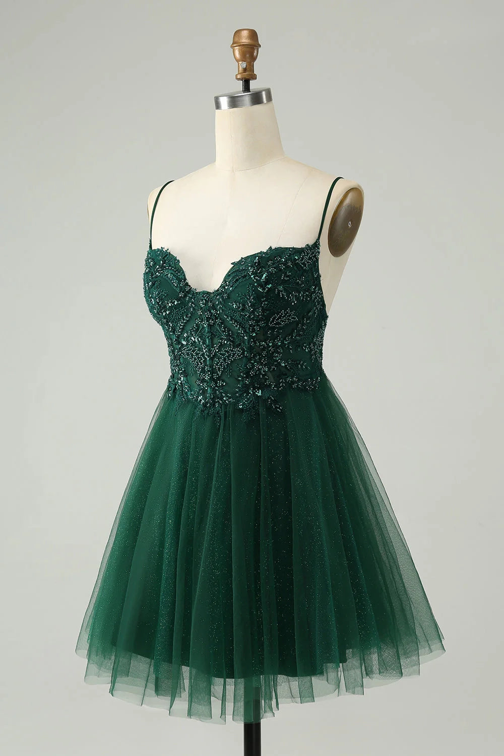 OKBBN elegant sequin A-line bead decoration chiffon homecoming decal Homecoming Dresses