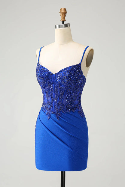 OKBBN elegant shiny tight corset beaded short Homecoming Dresses