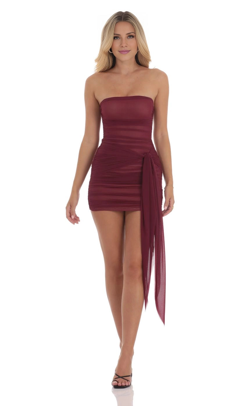 OKBBN elegant short slim fit mesh lace up tassel tight Homecoming Dresses