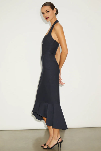 OKBBN elegant slim fit hanging neck trumpet shaped medium length Homecoming Dresses