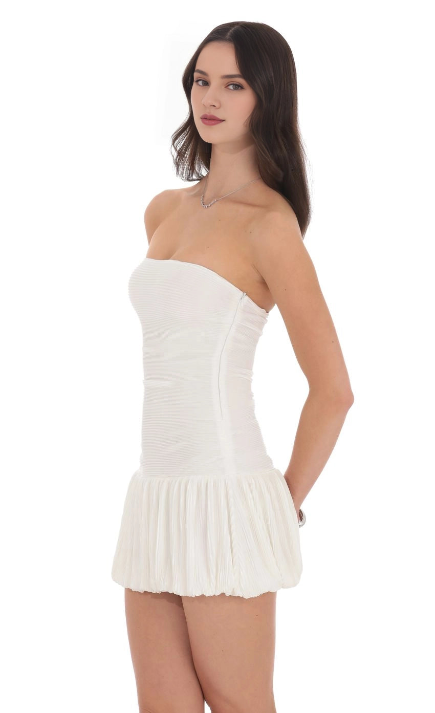 OKBBN elegant slim fit short off shoulder pleated bubble skirt Homecoming Dresses