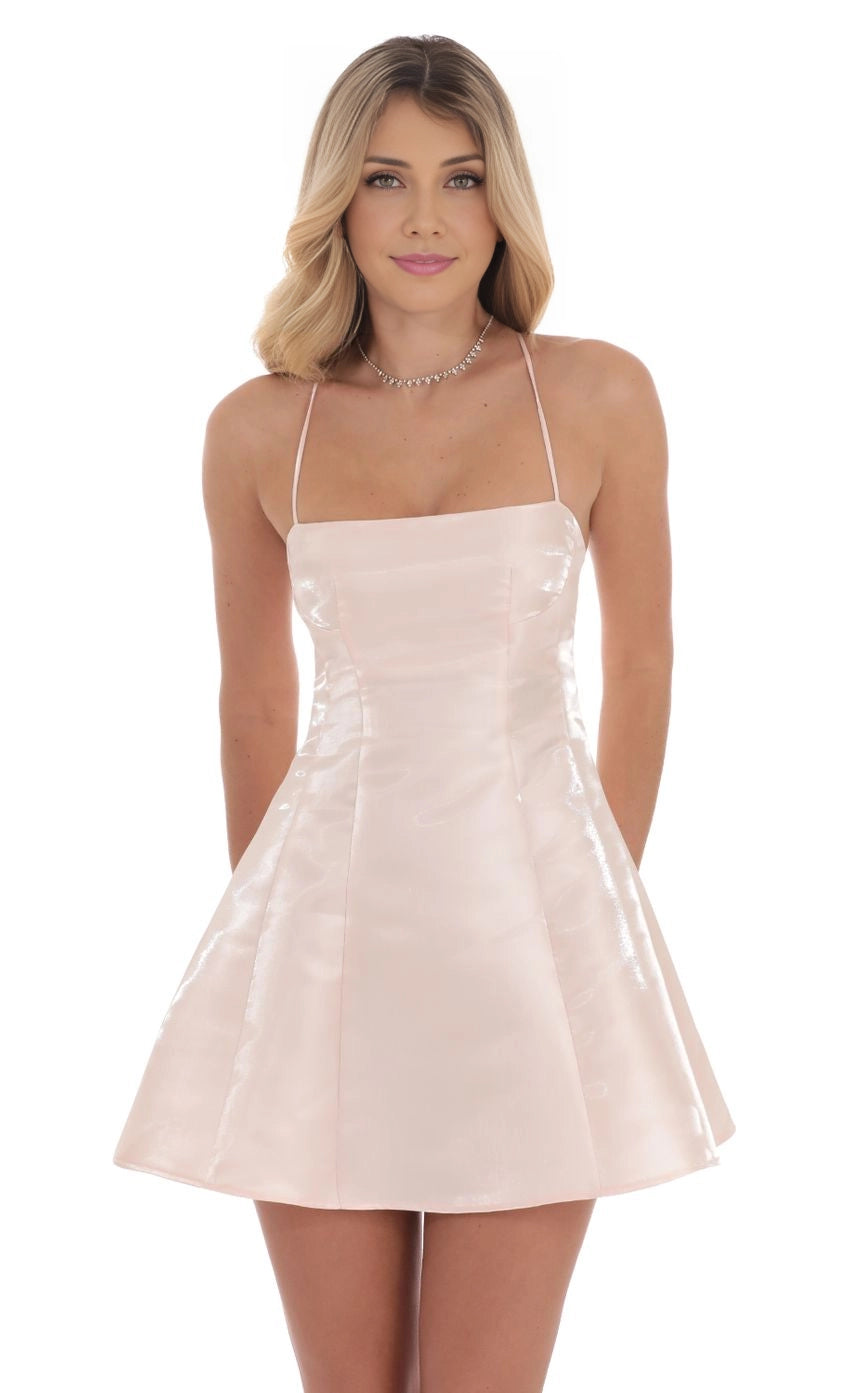 OKBBN elegant slim shoulder strap sleeveless minimalist slim fit flared skirt Homecoming Dresses
