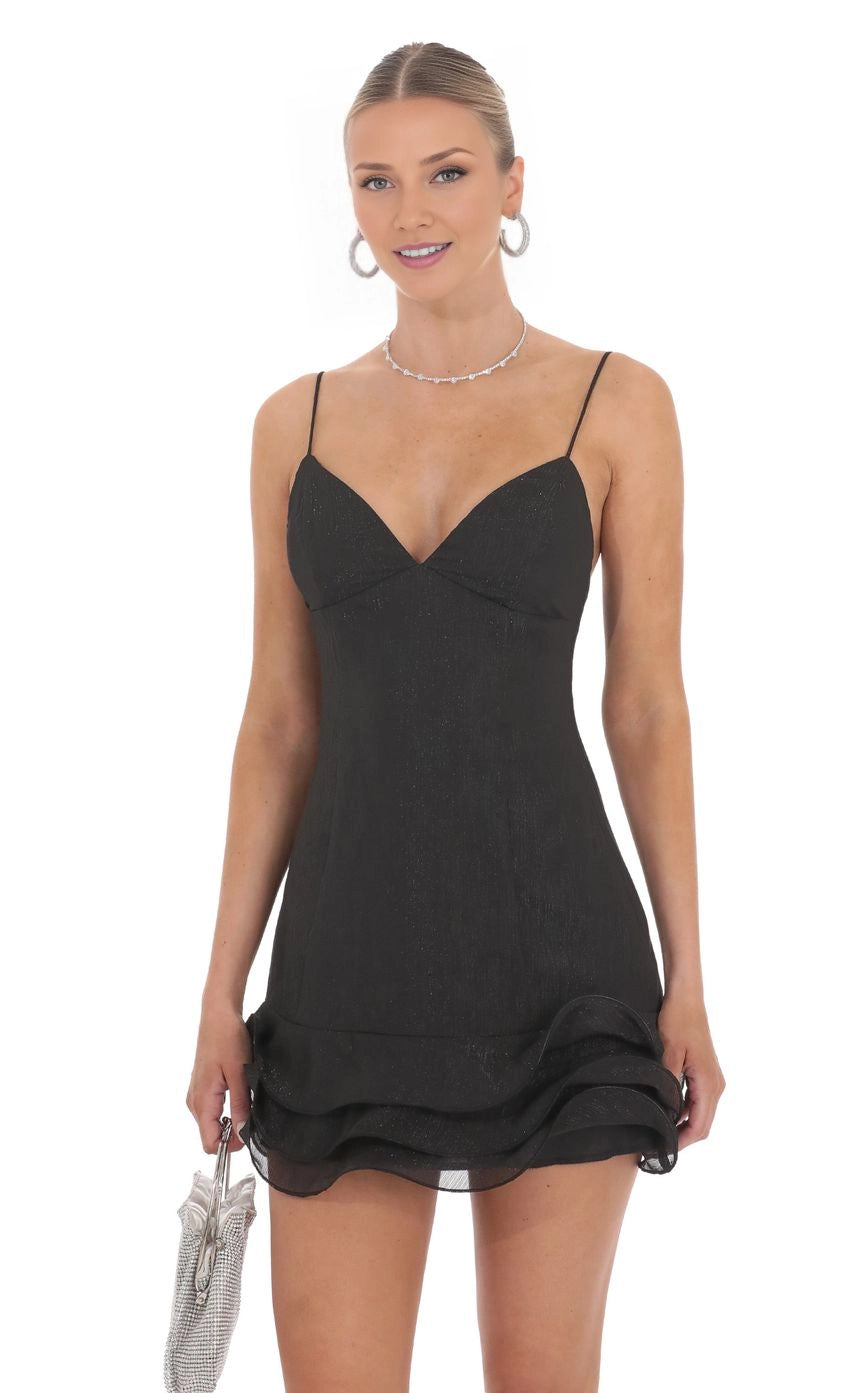 OKBBN elegant slim shoulder straps with sleeveless ruffle edges, shimmering backless waves, Homecoming Dresses