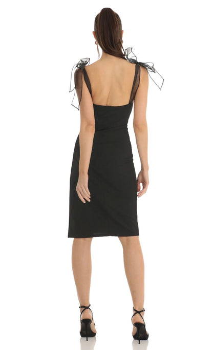 OKBBN enchanting shoulder bow crepe mid length Homecoming Dresses