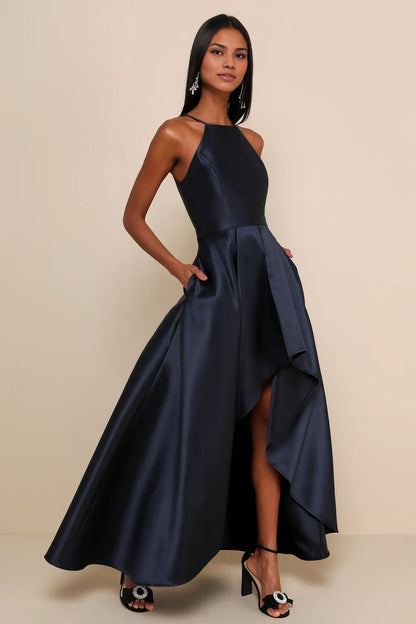 OKBBN exquisite pleated taffeta slim shoulder straps apron collar Homecoming Dresses