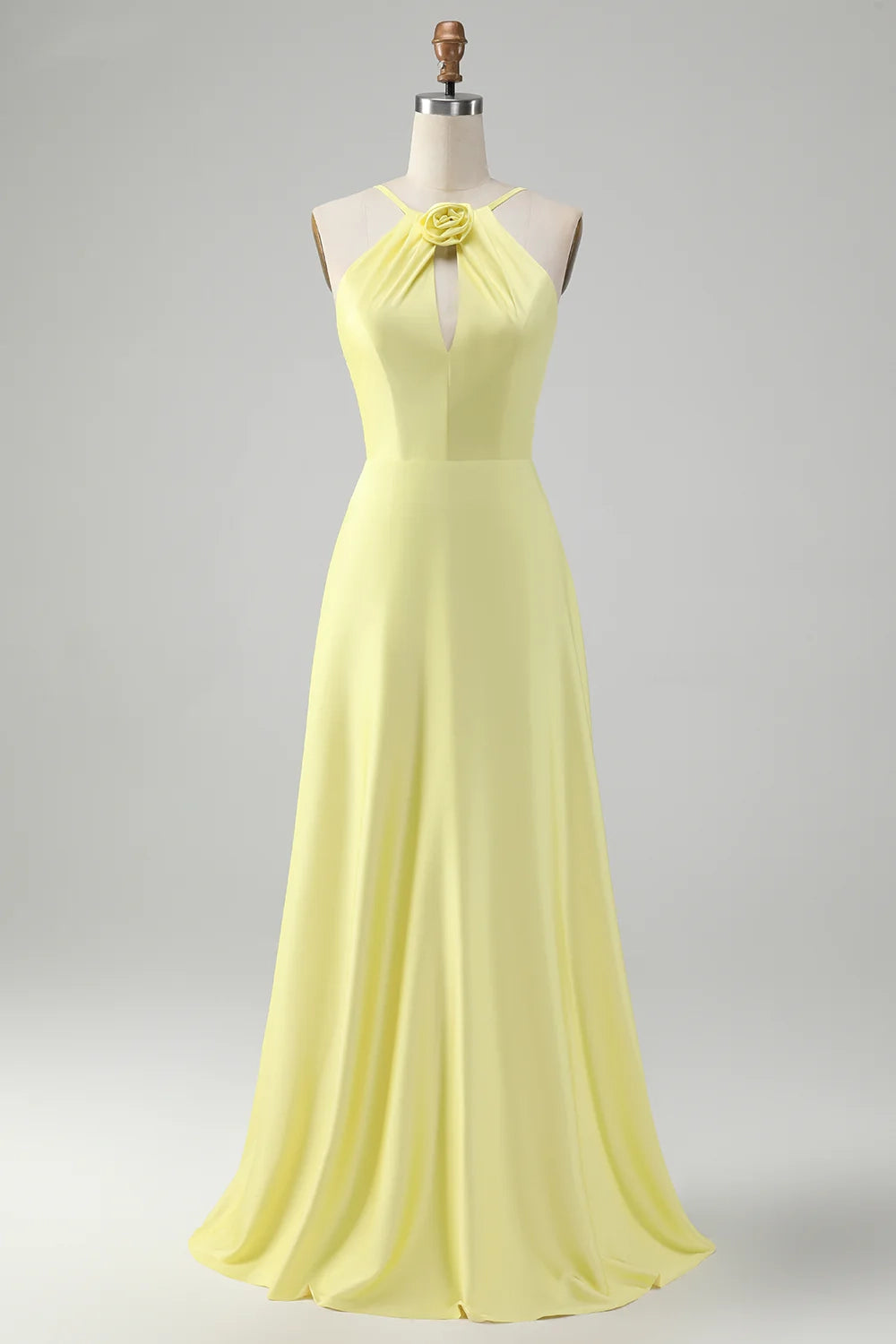 OKBBN fashion A-line backless pleated long floral Bridesmaid Dresses
