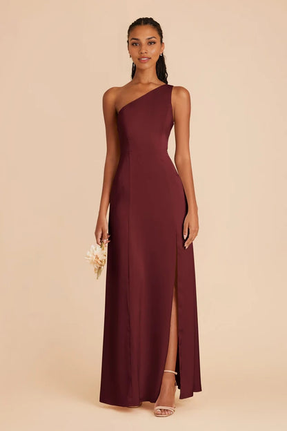 OKBBN fully lined, slit and floor single shoulder collar trumpet shaped fish tail Prom Dresses