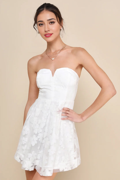 OKBBN lightweight woven organza off shoulder tight corset with heart-shaped neckline and pleated Homecoming Dresses
