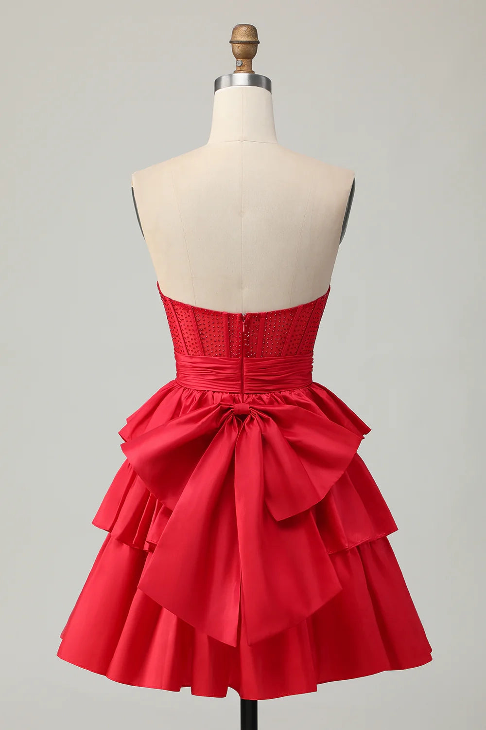 OKBBN off shoulder A-line layered corset bead Homecoming Dresses
