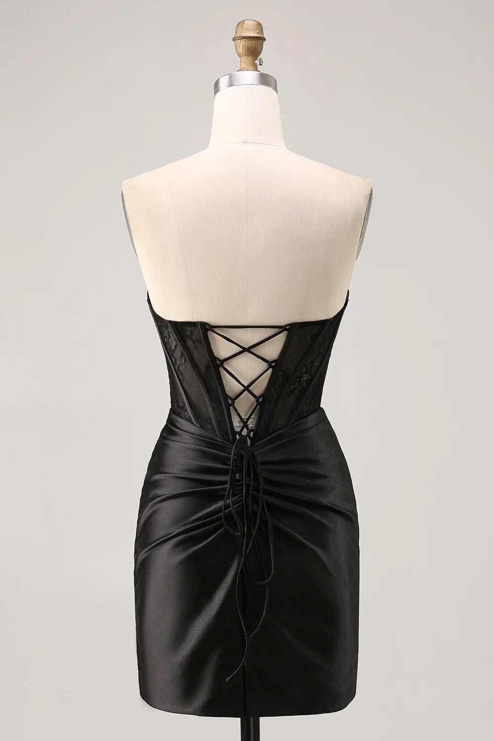 OKBBN off shoulder satin tight corset with pleated detailing Homecoming Dresses