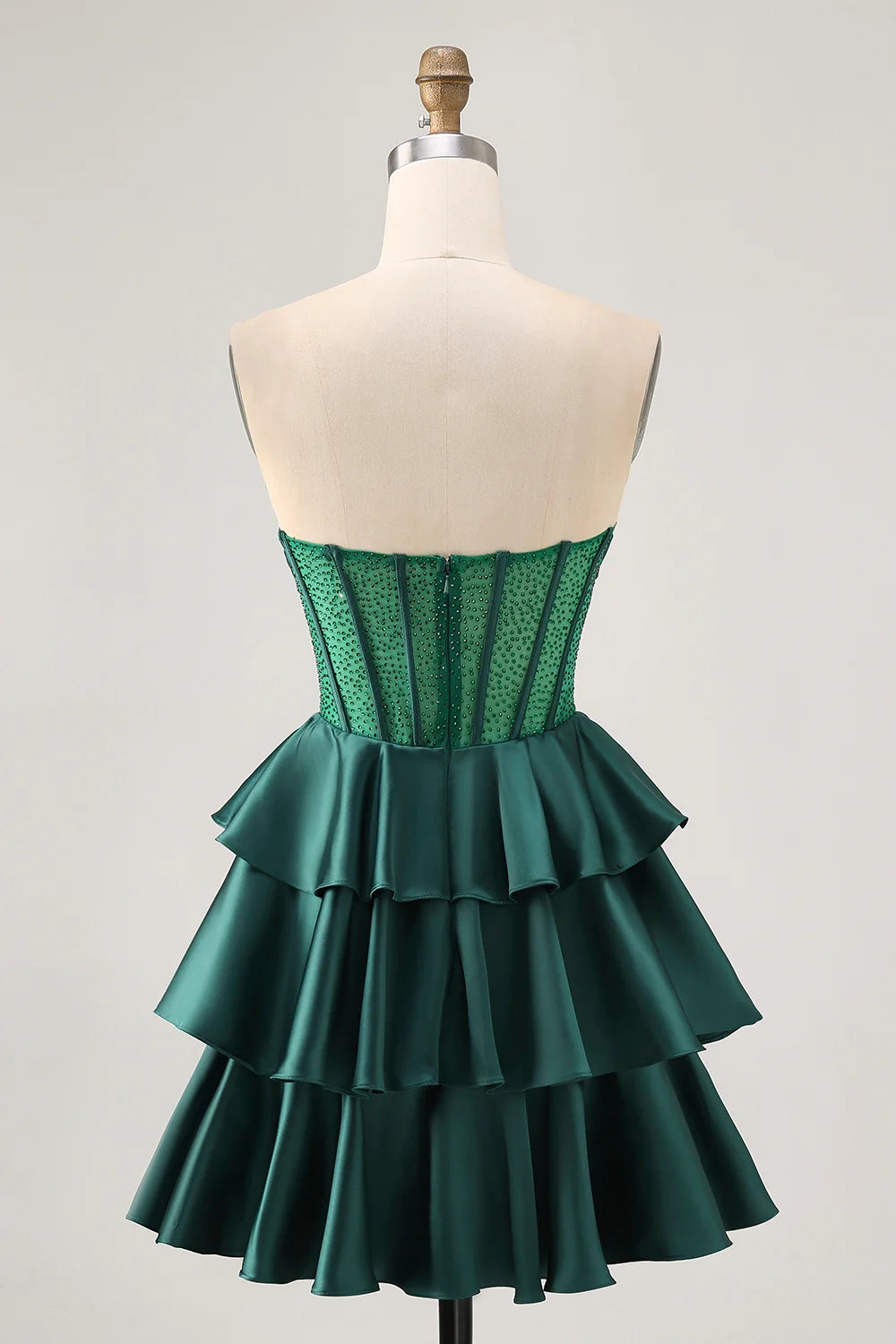 OKBBN off shoulder waist with multi-layer satin bead short A-line Homecoming Dresses