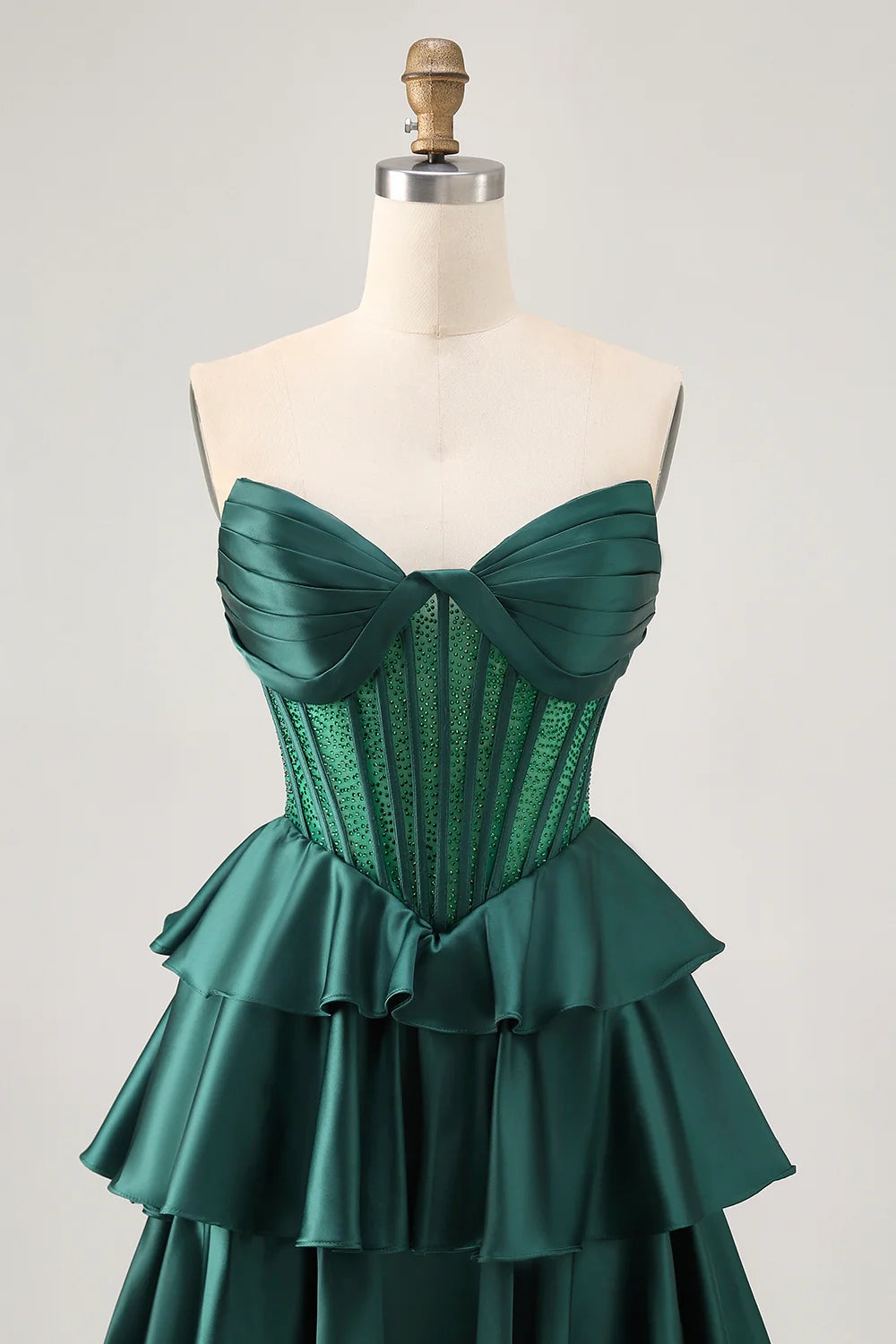 OKBBN off shoulder waist with multi-layer satin bead short A-line Homecoming Dresses