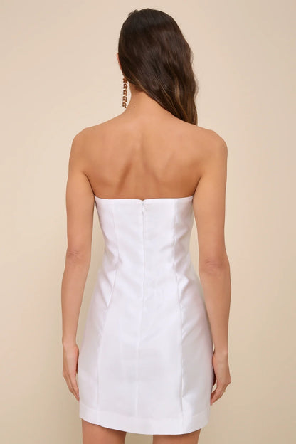 OKBBN plain weave open shoulder tight corset straight collar floral decal slim fit Homecoming Dresses