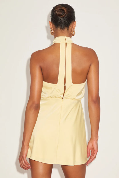 OKBBN satin backless sleeveless mini backless collar sleeveless tight corset Homecoming Dresses