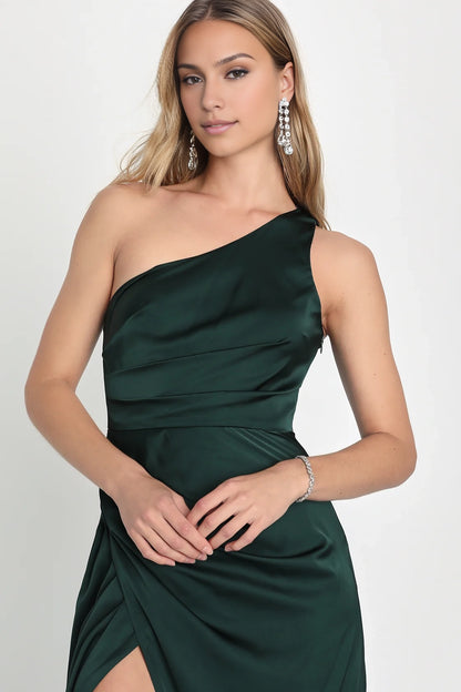 OKBBN satin single shoulder wide shoulder strap hanging tight corset Homecoming Dresses