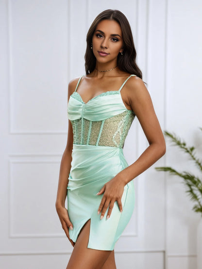 OKBBN sexy and charming sweetheart slim shoulder strap tight Homecoming Dresses