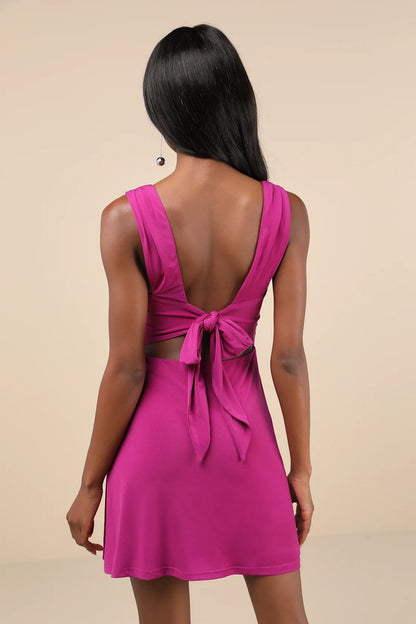 OKBBN sexy and charming tight knit lace up mini square neckline pleated corset Homecoming Dresses