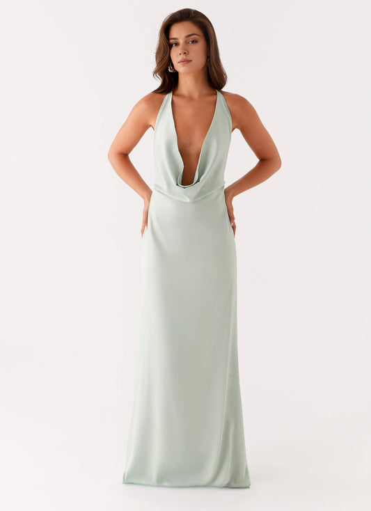OKBBN sexy low back silhouette, elegant drape, deep drape, Prom Dresses