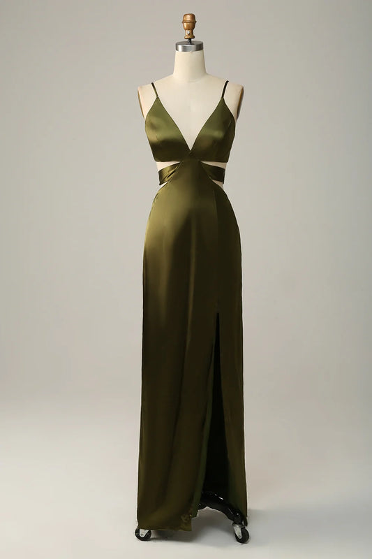 OKBBN sexy slim fit slim shoulder strap with hollow satin Bridesmaid Dresses