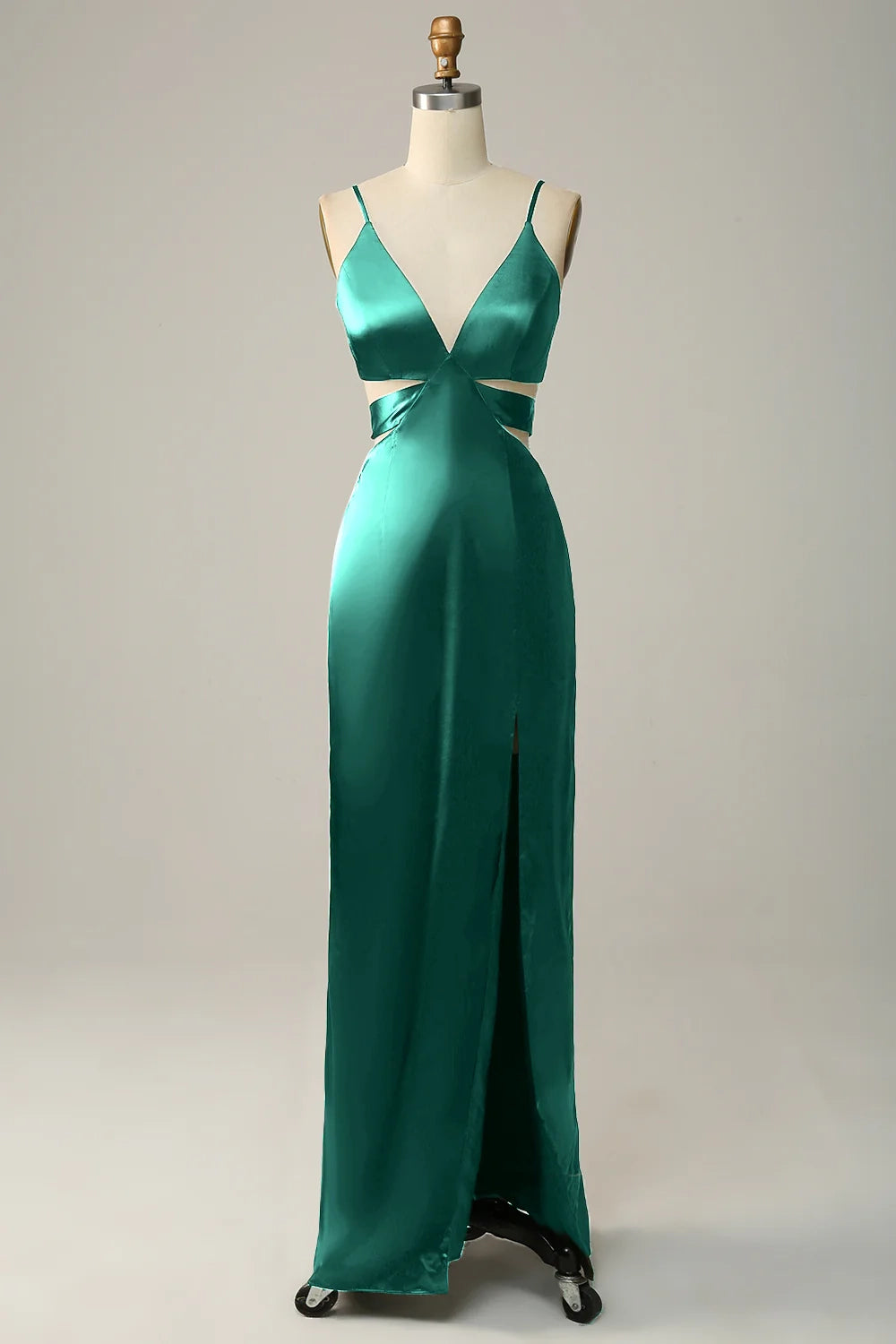 OKBBN sexy tight slim shoulder strap with hollow satin long Bridesmaid Dresses