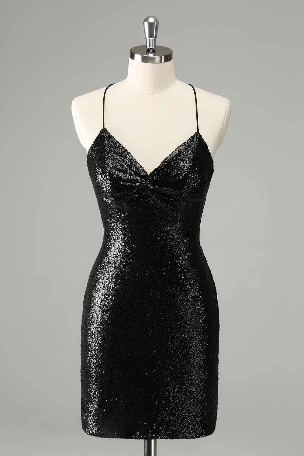 OKBBN sexy tight thin shoulder strap sequin short style with back strap Homecoming Dresses