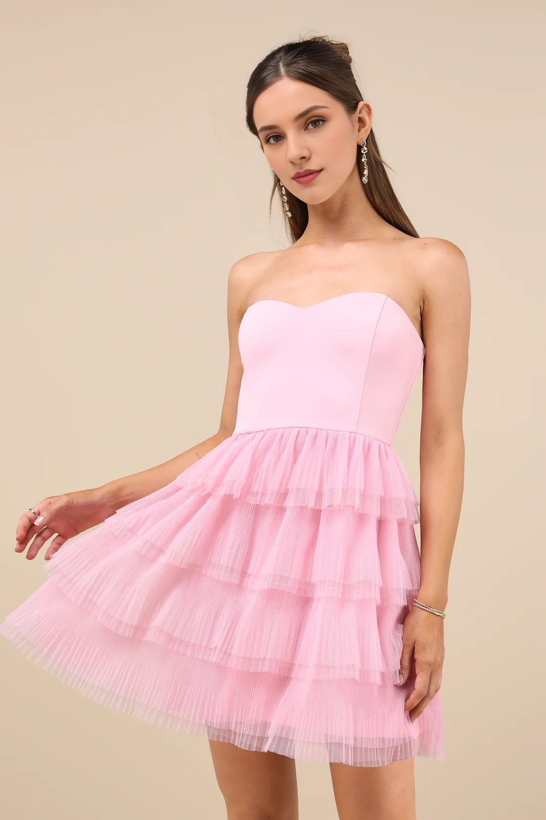 OKBBN sheer off shoulder layered mini stretch crepe knitted tight corset Homecoming Dresses