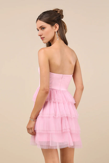 OKBBN sheer off shoulder layered mini stretch crepe knitted tight corset Homecoming Dresses