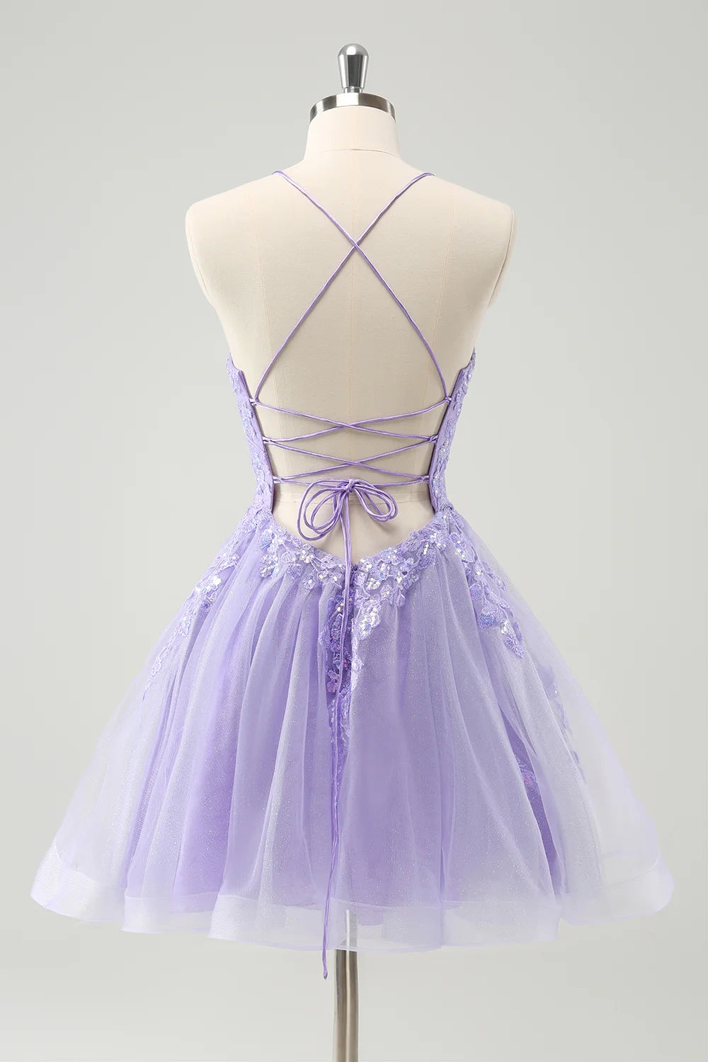 OKBBN shiny back strap A-line thin shoulder strap sequins short Homecoming Dresses