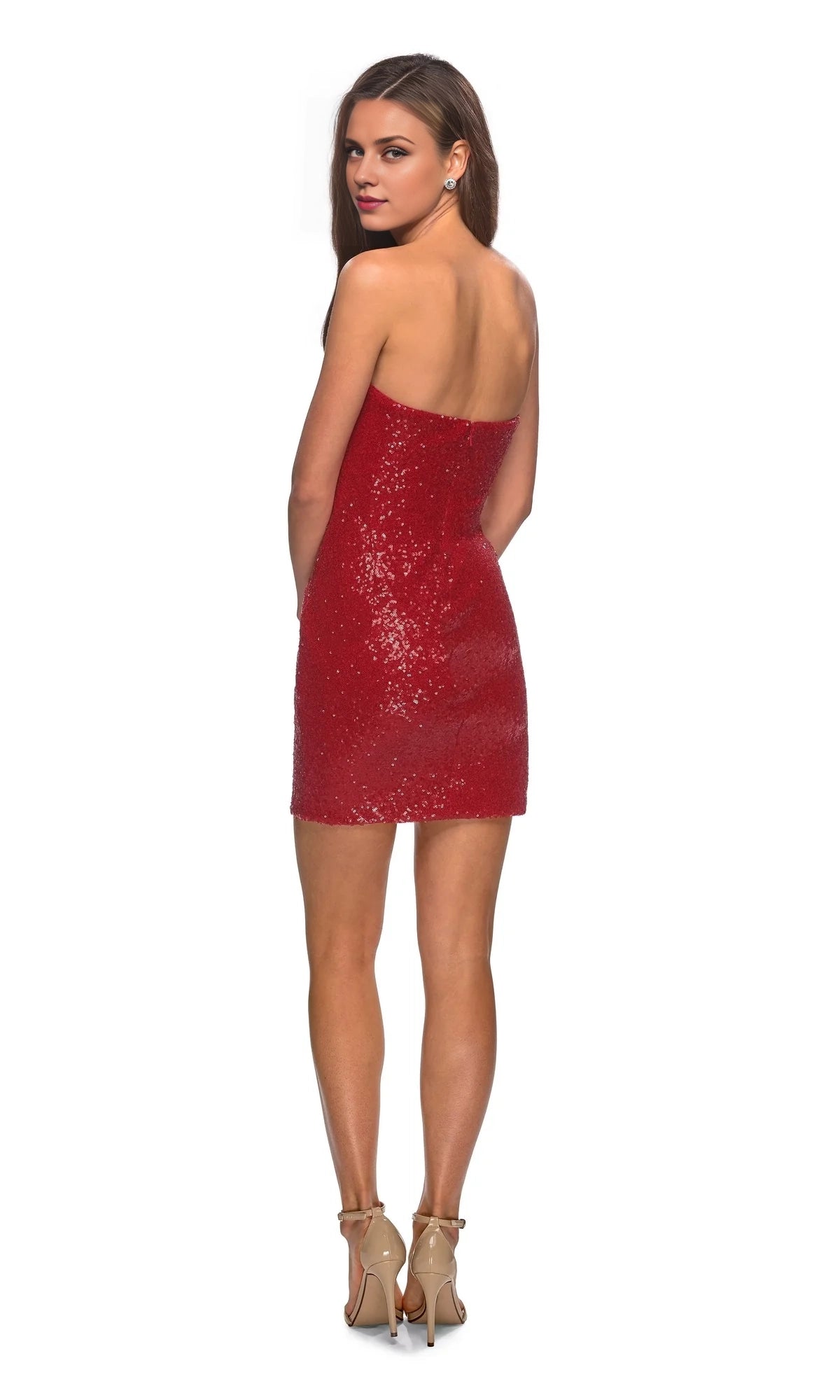 OKBBN short off shoulder sequin heart-shaped neckline tight Homecoming Dresses