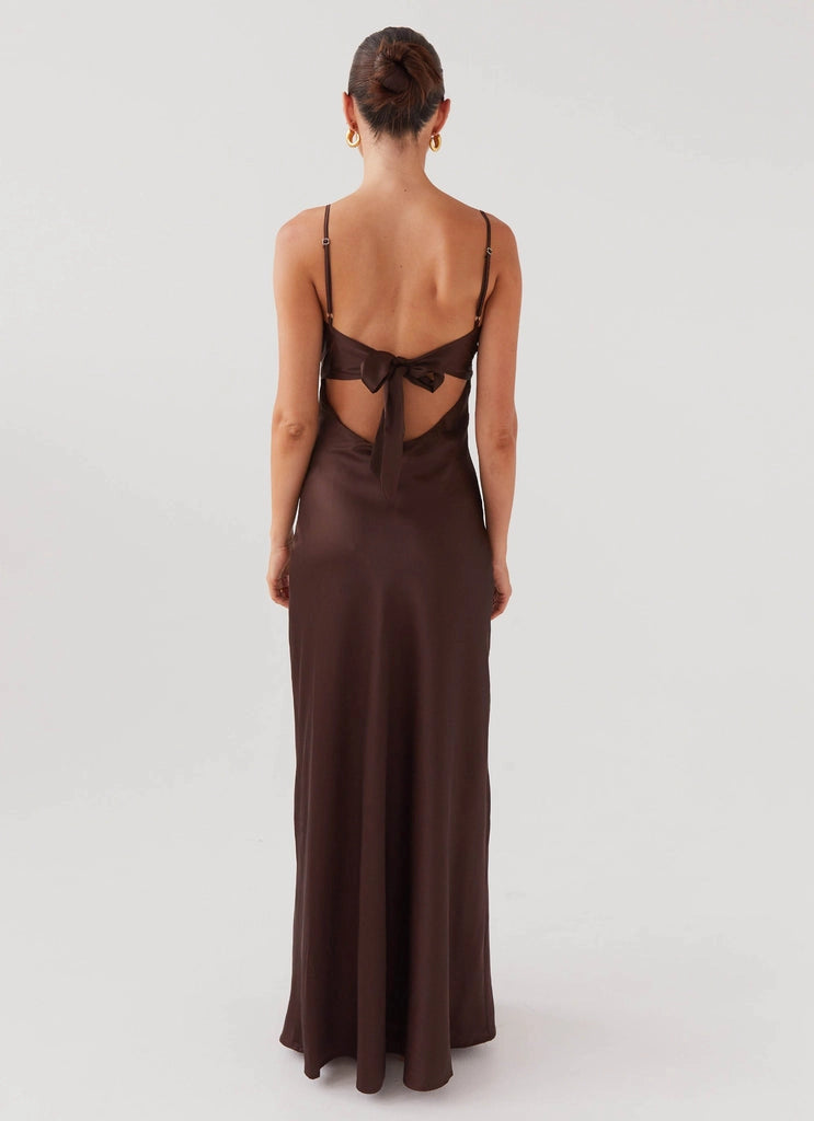 OKBBN silky simple and charming silhouette satin thin shoulder straps Prom Dresses