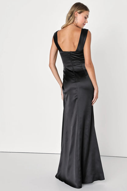 OKBBN smooth pleated tight corset satin off shoulder Homecoming Dresses