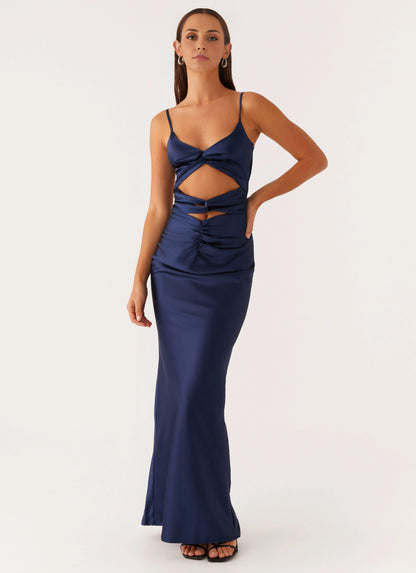OKBBN stunning V-neck front slit pleated tight corset waist Prom Dresses