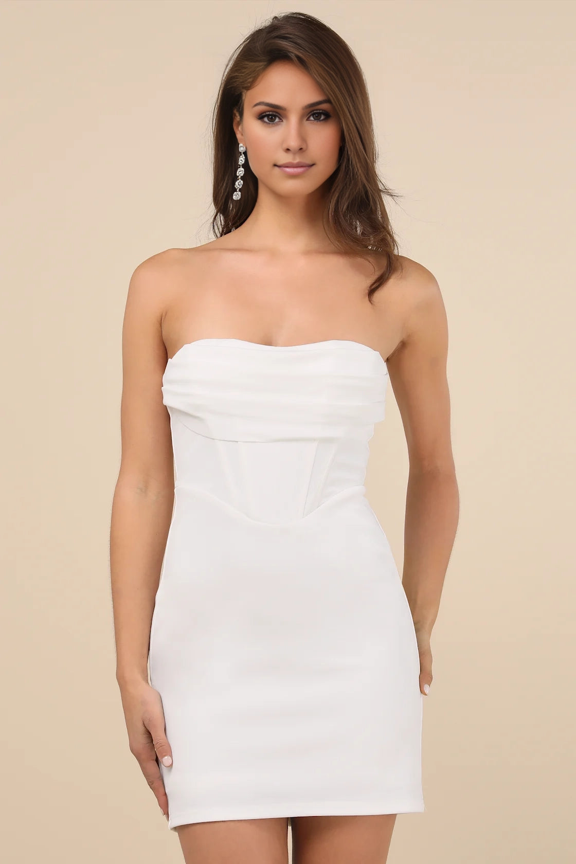 OKBBN stunning off shoulder tight fitting mini stretch crepe knitted hanging neck corset Homecoming Dresses