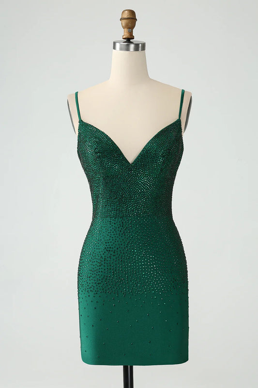 OKBBN style tight slim shoulder strap with backless bead Homecoming Dresses