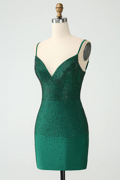 OKBBN style tight slim shoulder strap with backless bead Homecoming Dresses