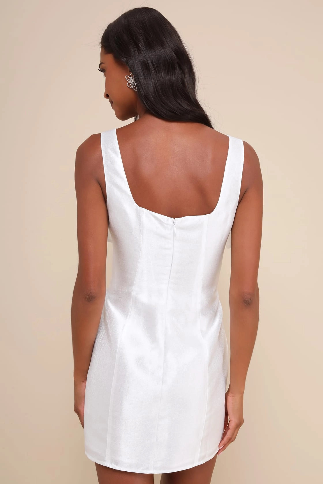 OKBBN woven wide shoulder strap tight corset slim fit square neckline high waist Homecoming Dresses