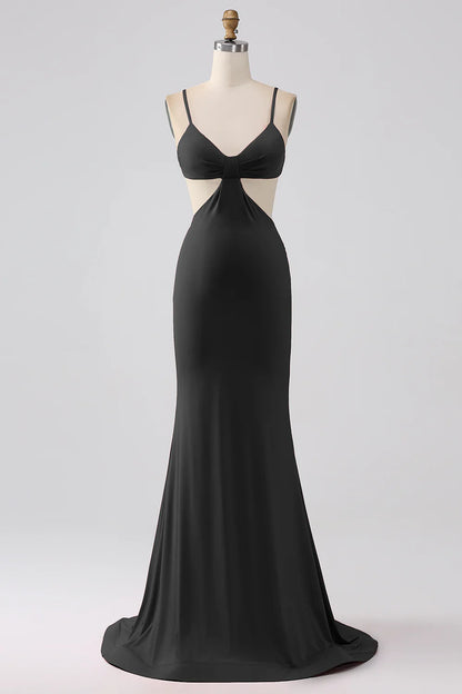 Italian Noodle Elegant Strap Mermaid Backless Red Long Ball Dress