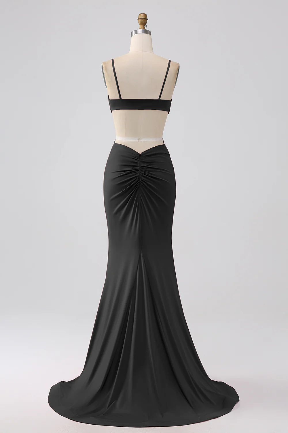 Italian Noodle Elegant Strap Mermaid Backless Red Long Ball Dress