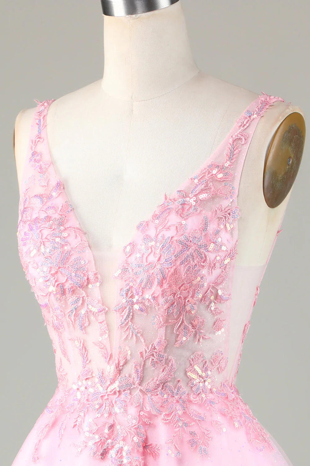 Pink Glitter Sequin Short Backless Homecoming Dress
