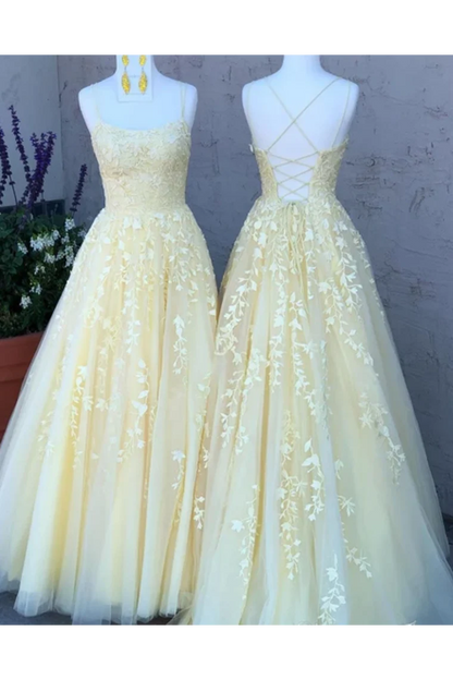 Large spaghetti strap floor mop ball dress with embellishments long evening dress