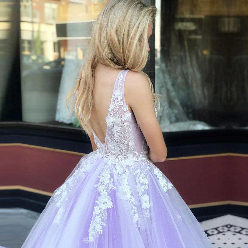 Plus Size Amazing Lace Applique Prom Dress Long Prom Dress