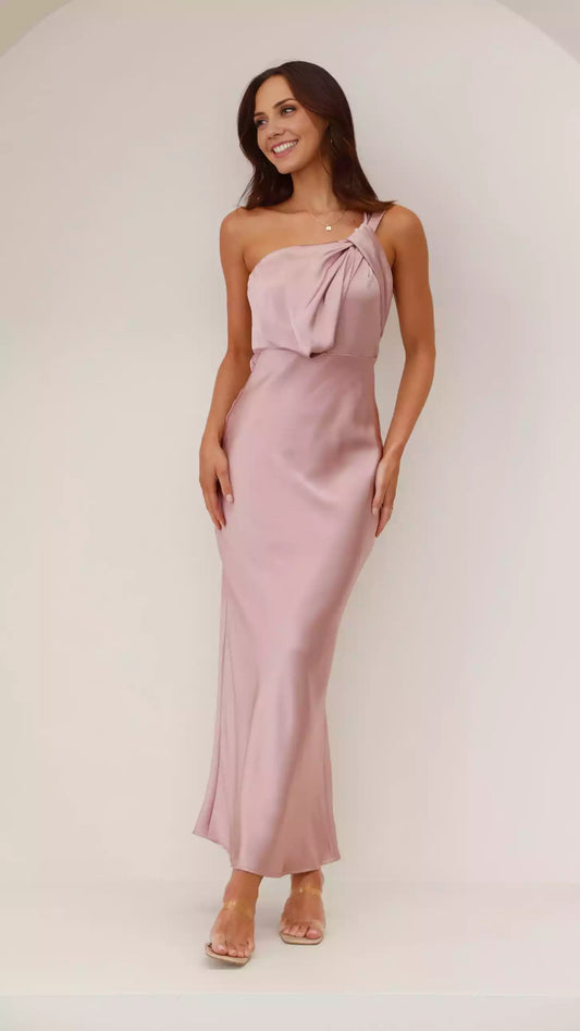 Prom Dresses with eye-catching single shoulder strap, pleats, invisible side zipper, fully lined