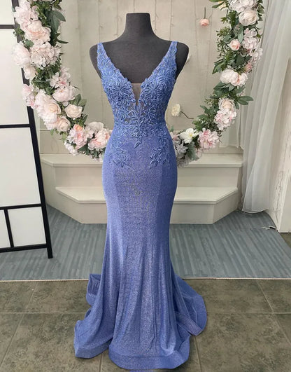 Premium Purple Elegant V-neck Flip Neck Long Ball Dress