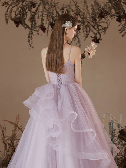 Purple Tulle Long Prom Dress Purple Tulle Formal Dress