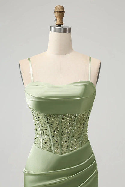 Sage Bodycon Sequin Corset Short Homecoming Dress